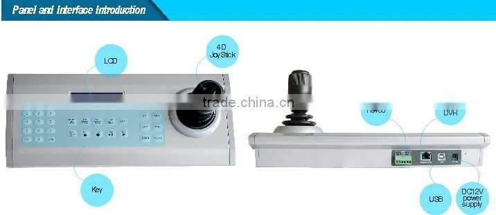 RS232 RS485 3D Analog USB PTZ Camera Keyboard Controller