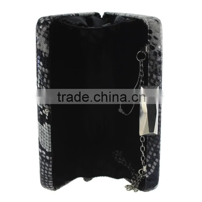 2015 hot sale snake skin PU leather evening bags