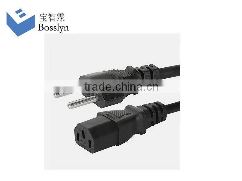 Practical Economic Power Extension Cable Swiss 3 Pin Male Plug to IEC C13 Female Socket 2m 2 metres