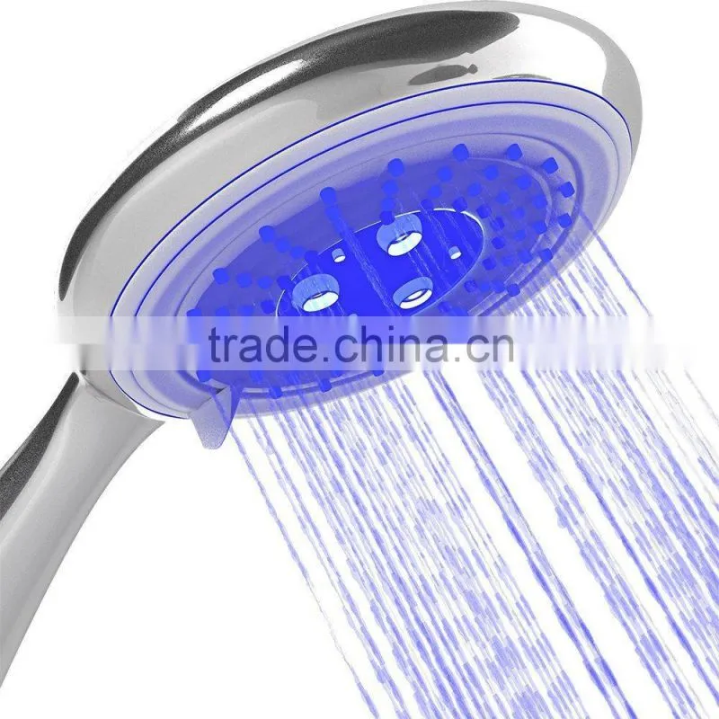 High Fashion Red Green Blue 3 Color Change Flexible LED Shower Head