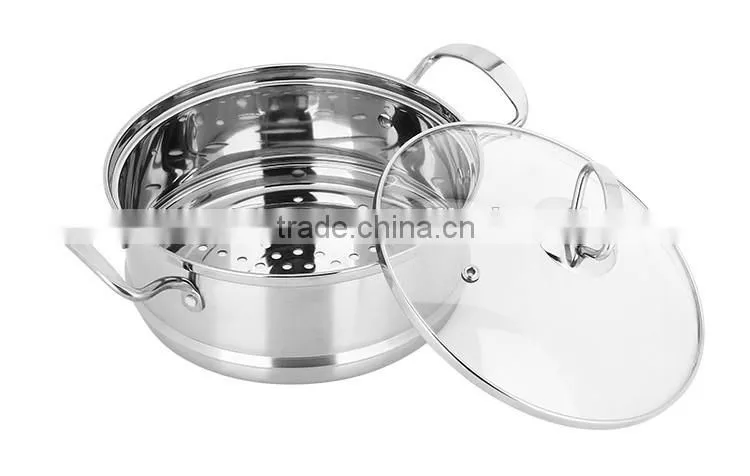 stainless steel two layers steamer pot cookware sets/ milk boiling pot/ sauce pot