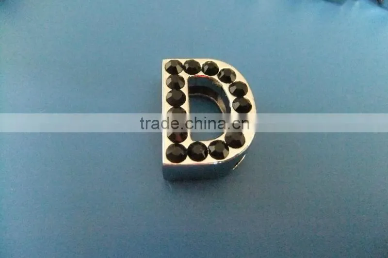 18mm Slide Letters with Black Rhinestone