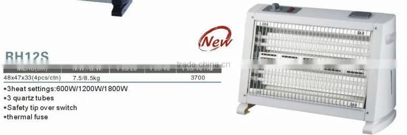 3heating1800W safety tip over switch/with turbo fan inside/ humidifier function/convect function/electric heater quartz heater