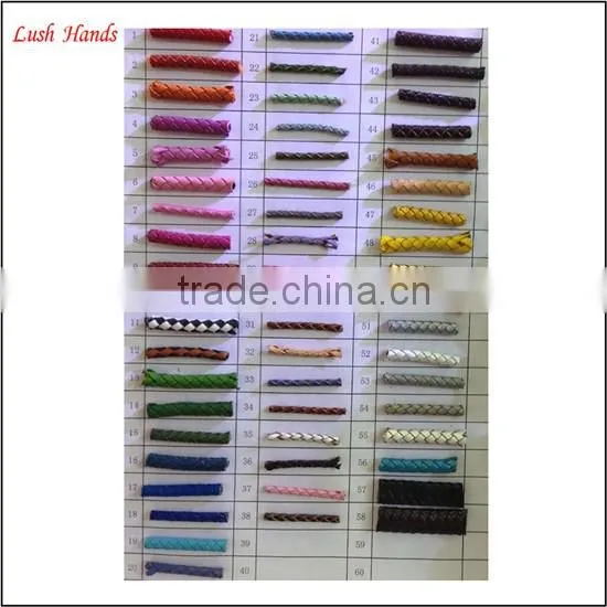 10mm Flat Braided Leather Cord for curtain cord manufactory