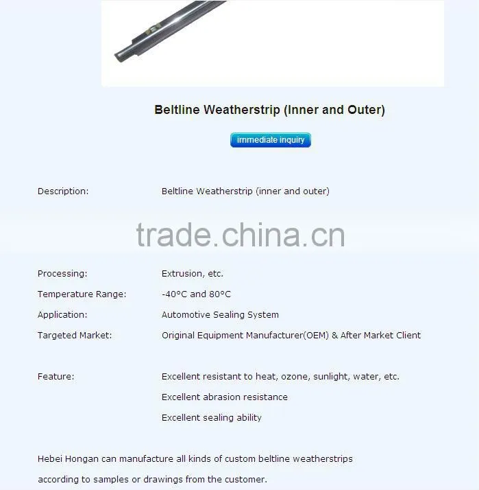 different types of Car Weather Strips/Rubber Seals/Door Seals/Trim Seals