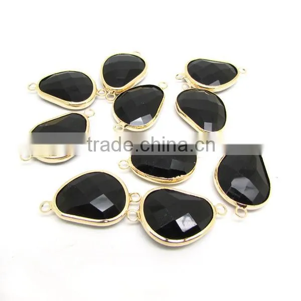 JFG0504 Wholesale crystal gemstone bezel square connectors