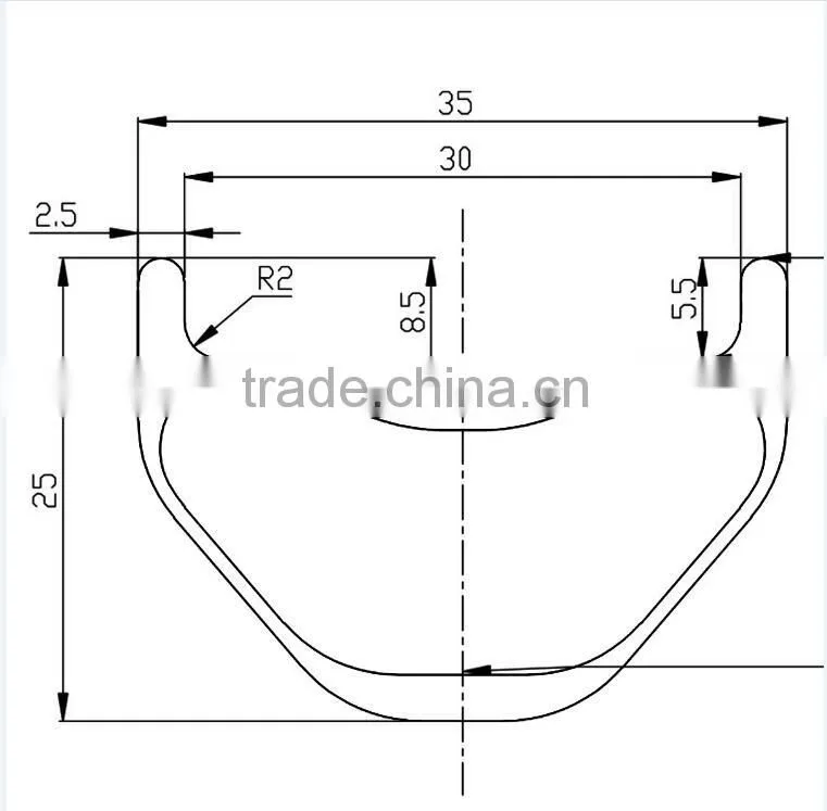 2016 35mm width all mountain clincher hookless Chinese carbon rims 27.5 mtb rims