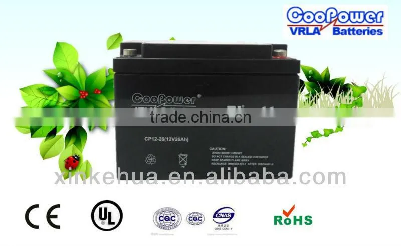 AGM Sealed Lead acid battery /VRLA Battery/UPS Battery/Solar Power battery/12V26AH Rechargeable Battery