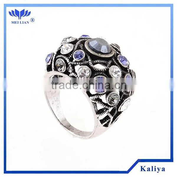 Amethyst Blue Fire Opal Ring Fashion Jewelry