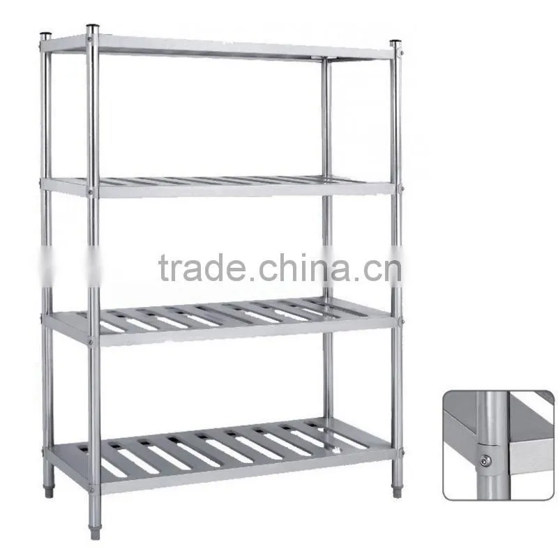 FAMO.2805 series FILMA Stainless Steel Shelving - 4 Tier Stainless Steel Storage Shelves - Slotted Shelf
