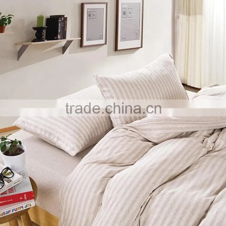 Spinning Knitted Striped 4pcs Bedding Sets/Cotton Striped 4pcs Bedding Sets