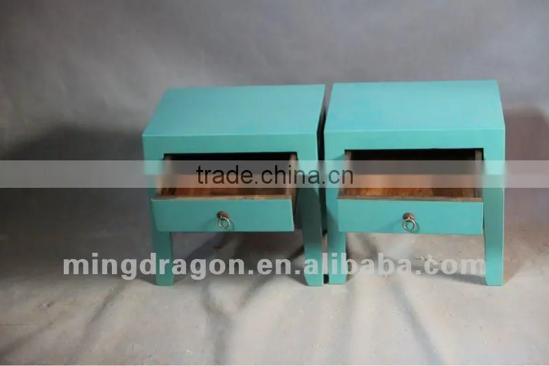 Chinese antique furniture pine wood Beijing yellow/red/blue/black/green color one drawer stool