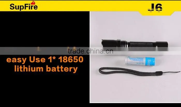 Supfire J6 Rechargeable Led Flashlight 3 Modes Portable Torch