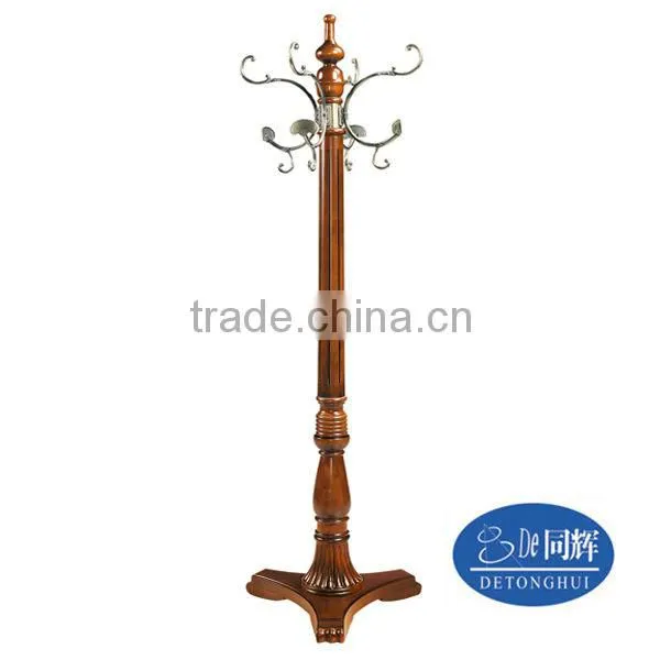 hot sale wooden clothes hanger zinc alloy hooks S-701#