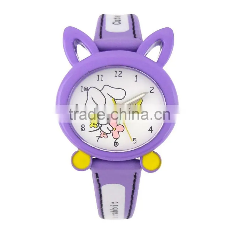 Cute stylish cat face girls watch custom pattern children watch
