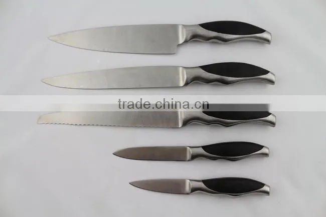 5pcs stainless steel knife in block