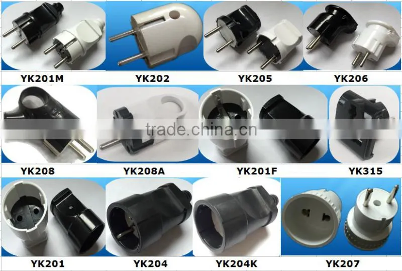 YK207 Hot sale two pins European Style plug with socket