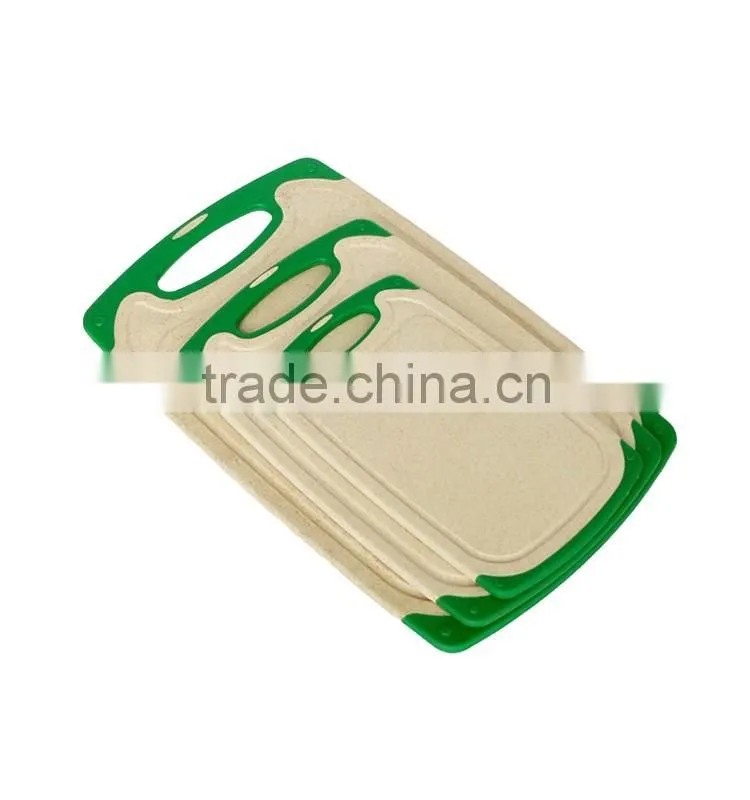 2016 new design eco friendly plastic bamboo fiber cutting board set