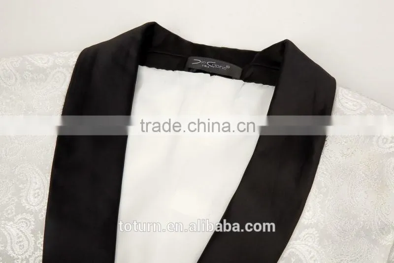 2016 Fashion Men White Wedding Suit Coat Pant Men Suit Latest Design Slim Fit Suit for men