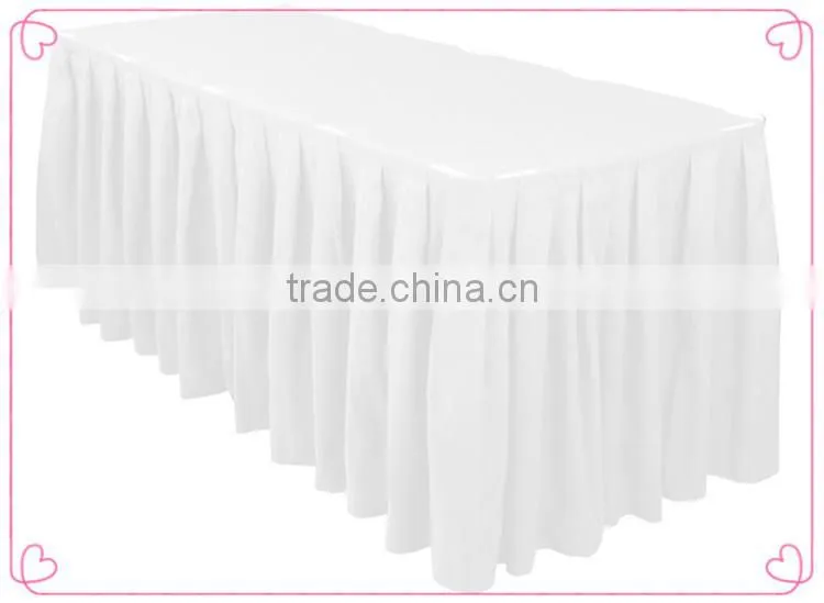 Hot sale polyester wedding banquet ruffled table skirt