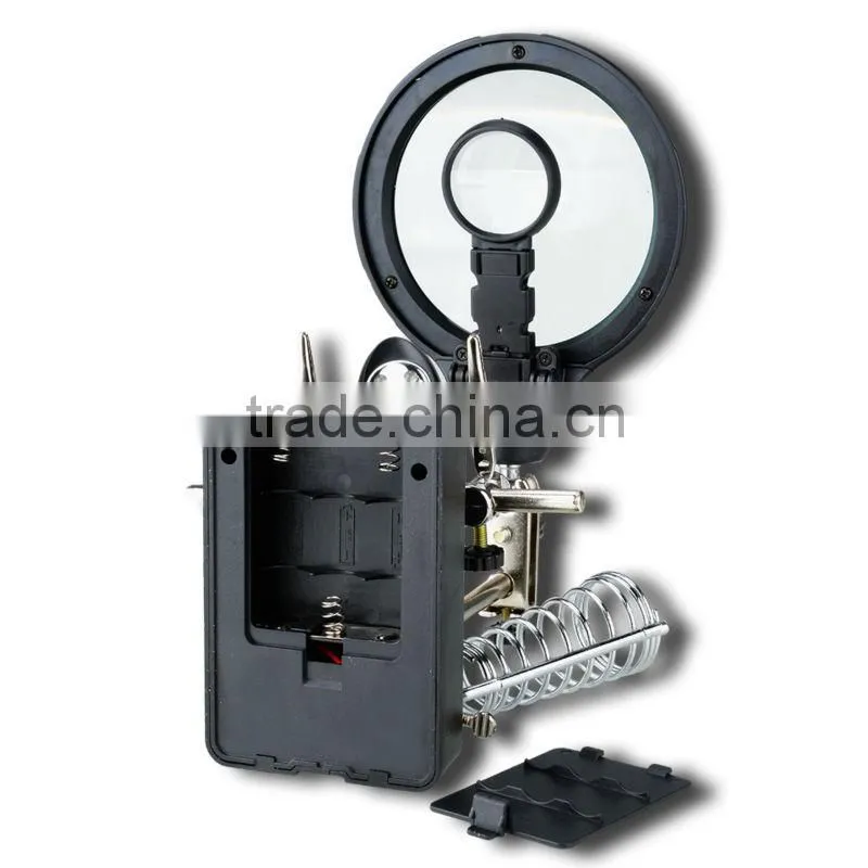 AC DC Soldering 90 34mm Stand Tool 5 LED Light Welding Magnifying Lens Magnifier
