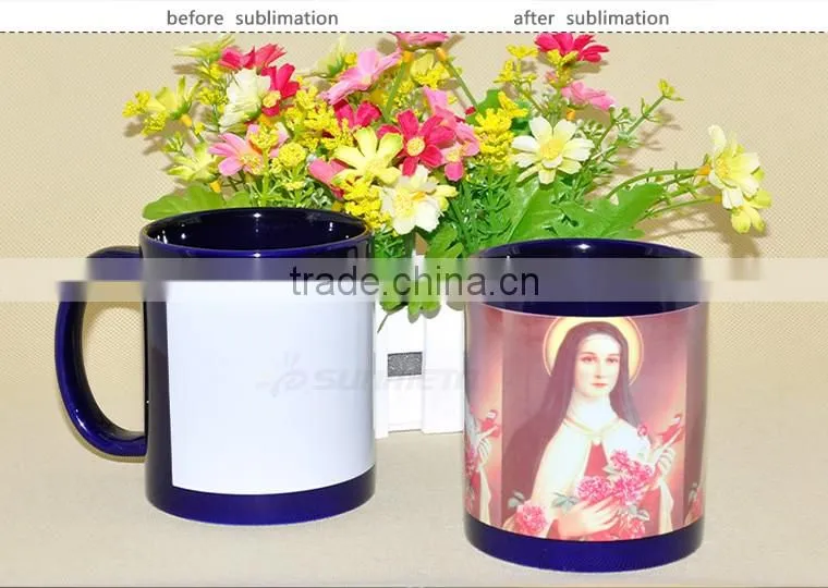 Sunmeta india hot selling 11oz sublimation patch mug cup SKB07