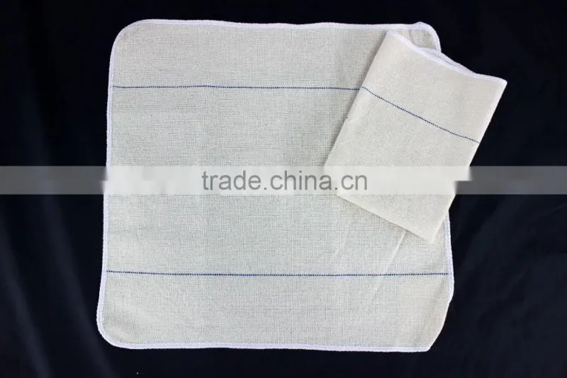 china factory wholesale white kitchen tea towels with stripe border