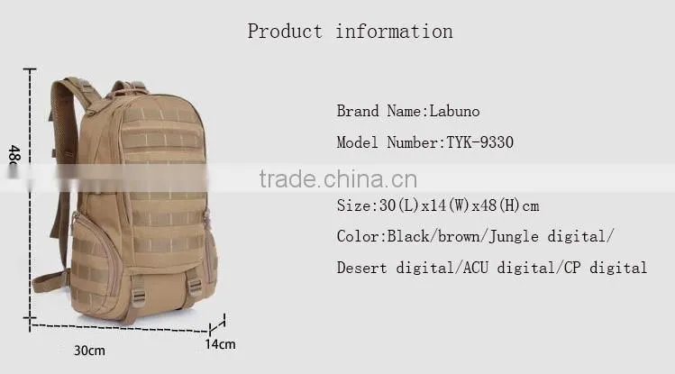 2015 New camouflage Military Tactical Backpack camping hiking backpack