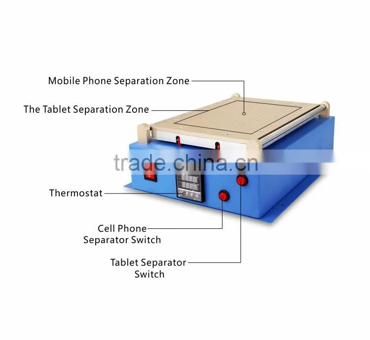 Metal Body Built-in Vacuum Pump Mobile Phone LCD Touch Screen Separator Machine Max 12inch Lens Glass Repair + 100m Cutting Wire