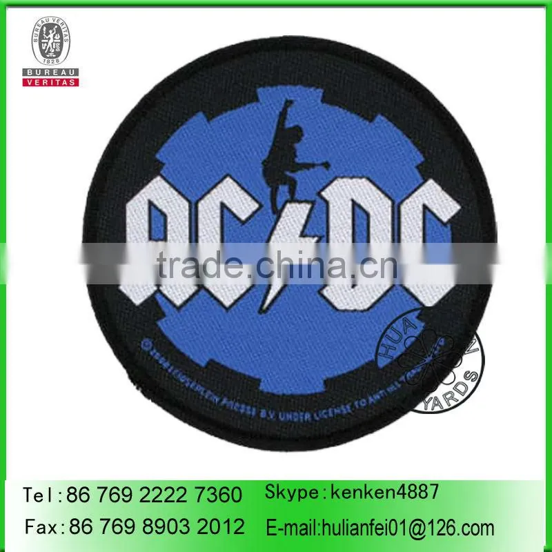 Iron on round woven patch, item WP17