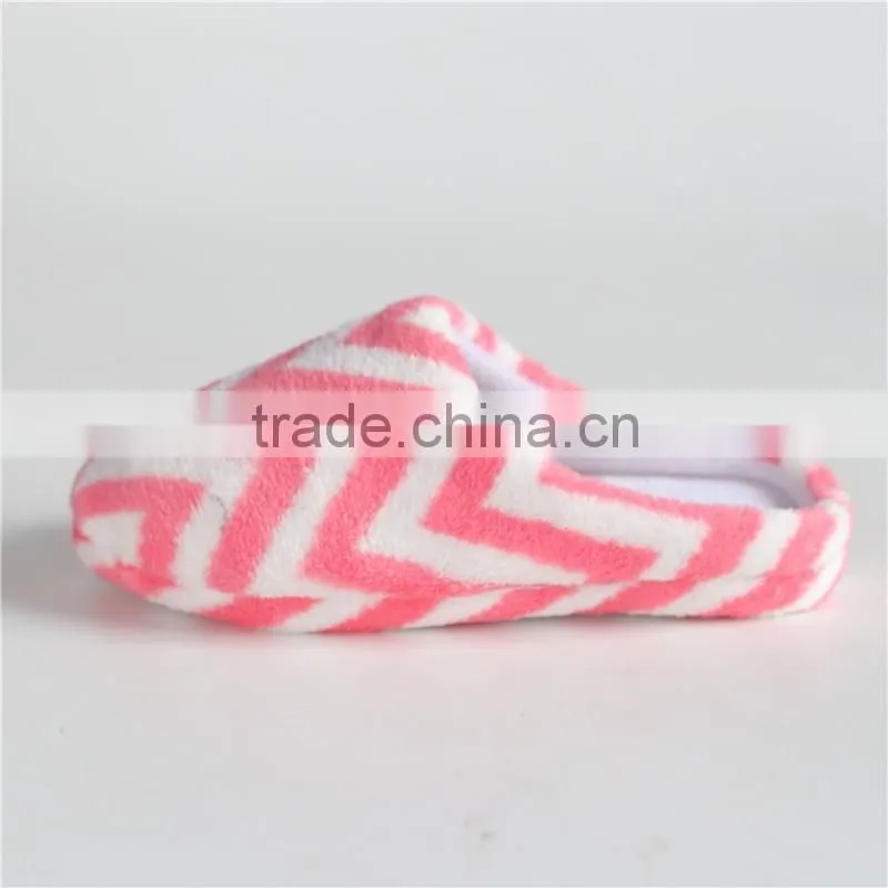 lady jacquard weave coral fleece indoor slipper