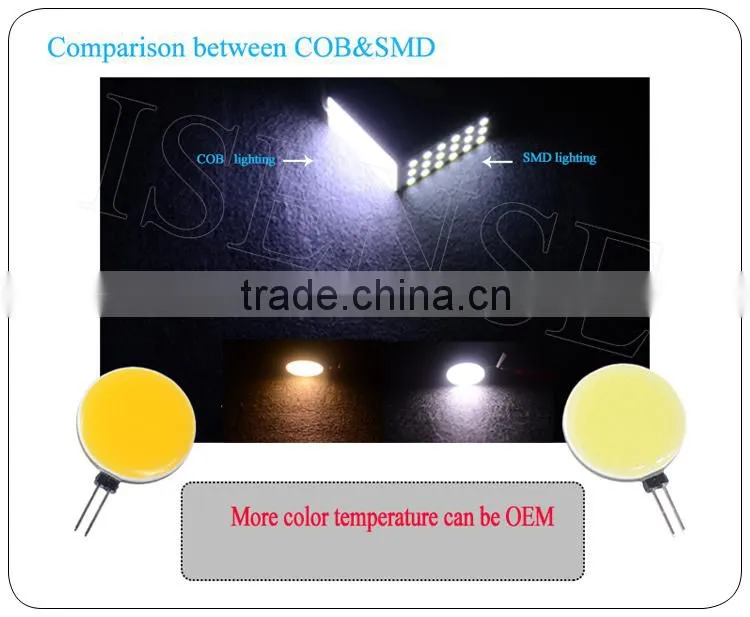 2015 auto parts led cob light 8500k led lighting bulb, 2.5w led cob g4