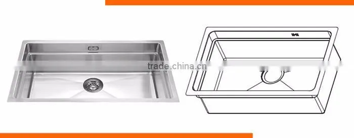 2015 Cheap Functional Undermount SUS 304 Single Bow Sink for Kitchen