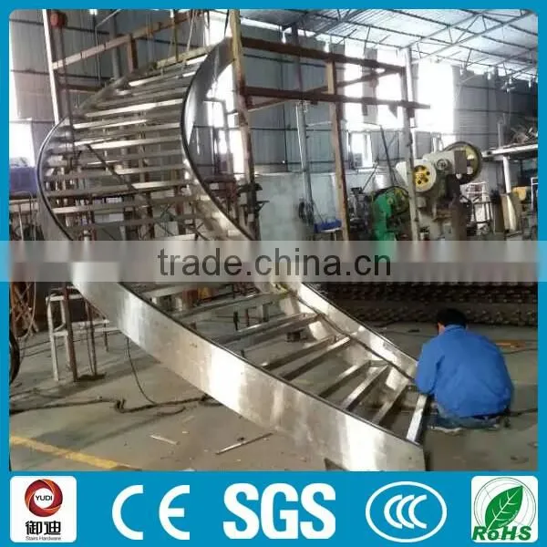 stainless steel glass spiral staircase design