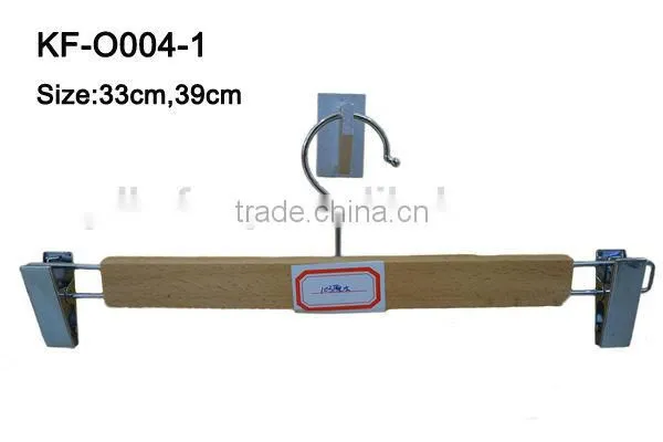 Metal pants hanger with wooden