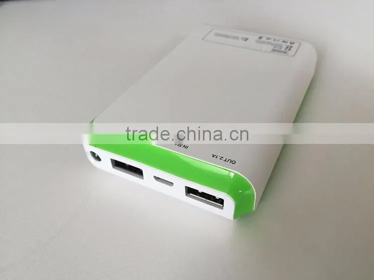 New 2016 Wholesale ABS High Quality Dual Port Power Bank for portable charger mobile power 6600mAh