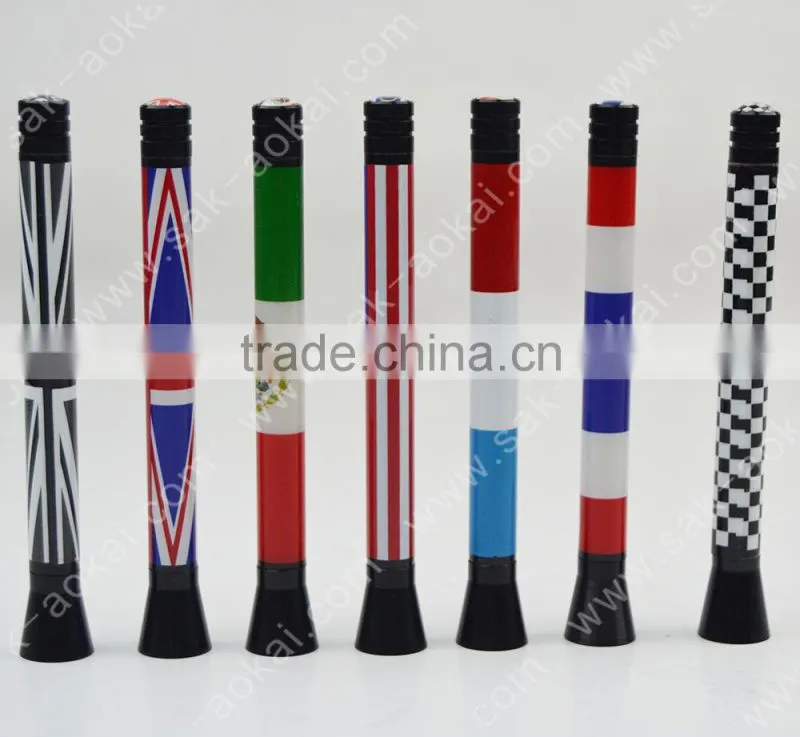 12cm Universal Coper+ABS Plastic Car Antenna National Flag, Car Radio Antenna