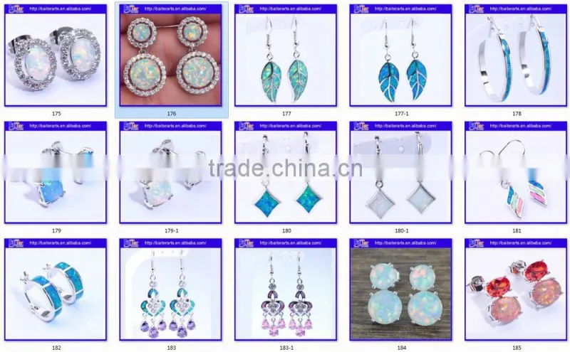 Hawaiian Silver Jewelry 925 Silver Rhodium Synthetic Blue Opal Dragonfly Dangle Earring