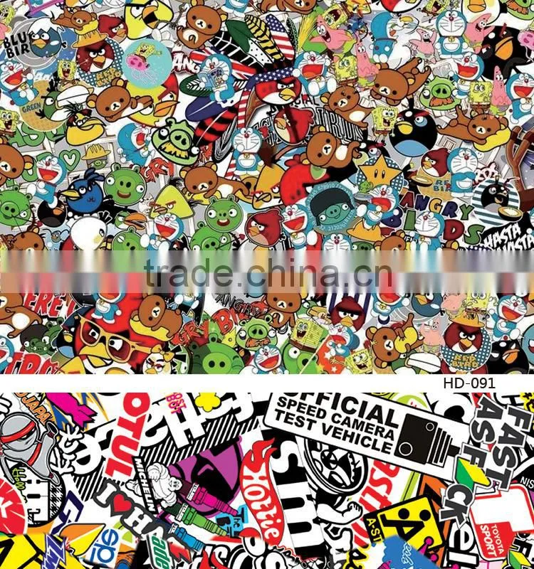 HD-092 CARLIKE Air Bubble Free High Quality Car Wrapping Skull Bomb Sticker