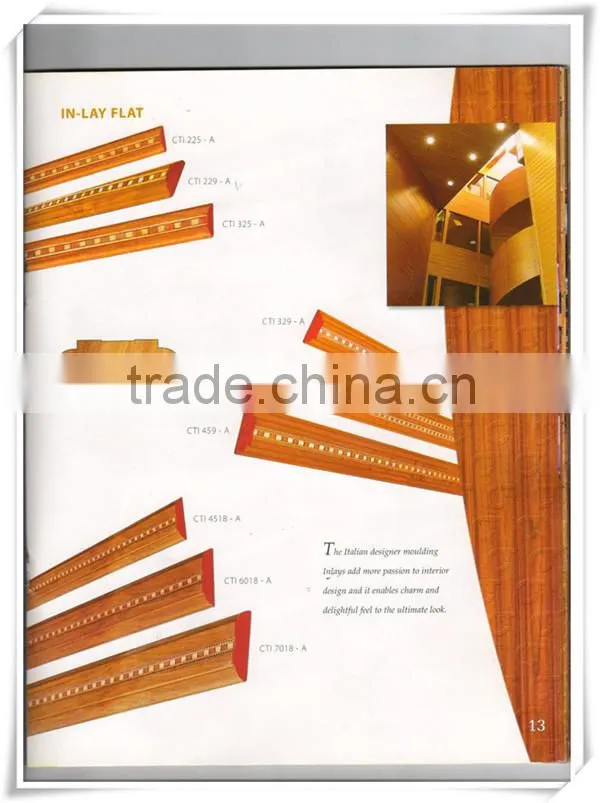 manufacturer supply recon teak margin/mordern ceiling design/red beech wood molding