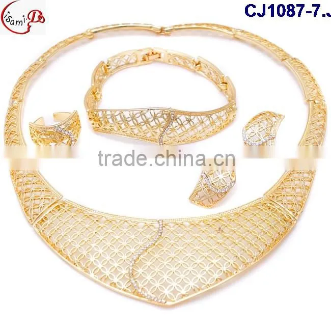 CJ1087 gold Latest italian fashion top high quality various design Jewelry with rhinestone matching dress for party/wedding
