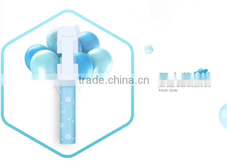 Cute Printing Foaming Handle Sefie Stick Travalling Portable Monopod selfie stick