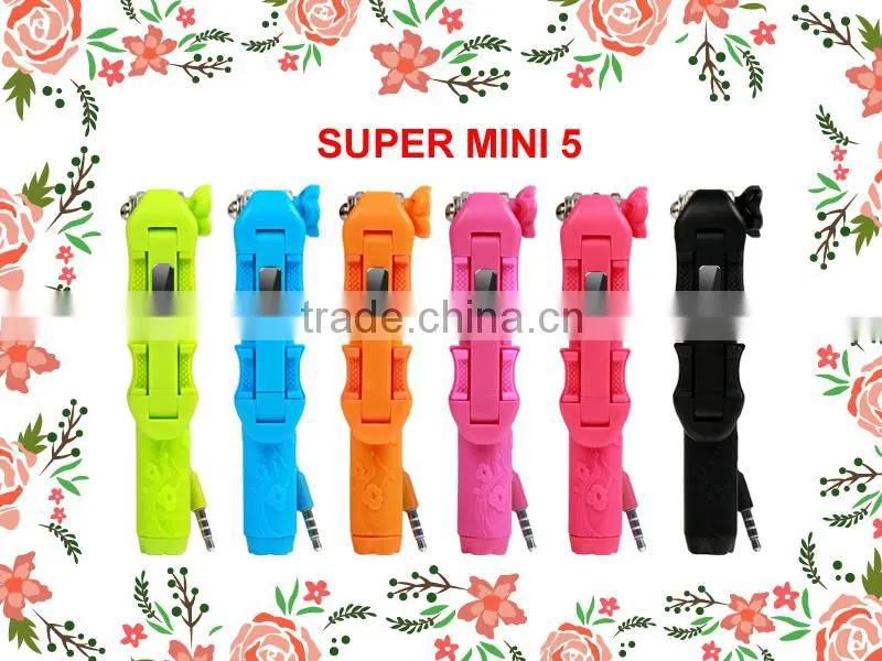 Super Mini 5 Plum Blossom Wired Selfie Stick Secret Garden Flower Selfie Stick For Christmas