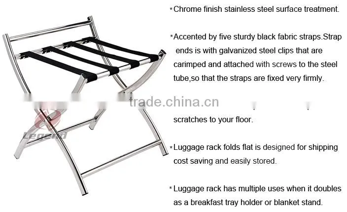 Hotel room new design modern metal folding luggage racks