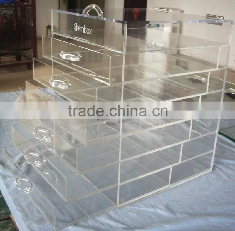 Transparent Acrylic Cosmetic Organizer with drawer, acrylic makeup organzier