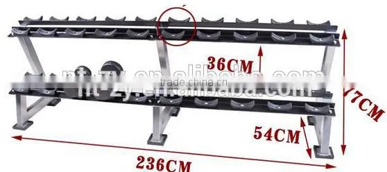 Factory Sales 2-tier Horizontal Dumbbell Rack