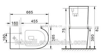 Hedge type of flushing watermark toilet suite