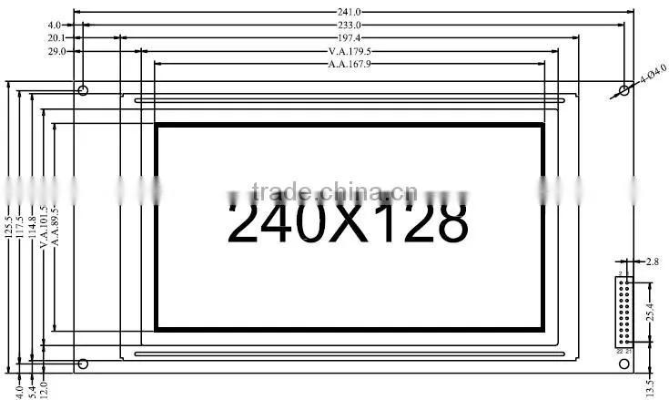 100% test 7.5' monochrome Graphic LCD display 240x128 lcd module with T6963 Controller