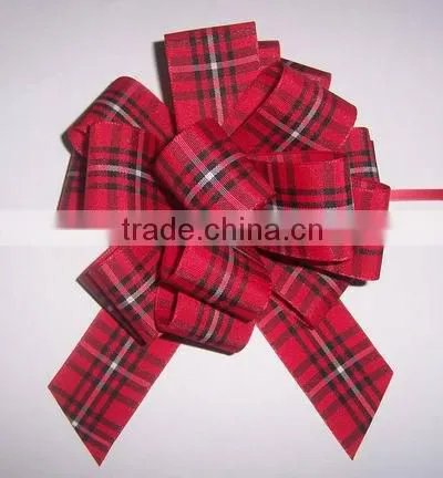 HOT SALE Red Grosgrain Woven Ribbon 4.5" Pom Pom Pull Ribbon Bow