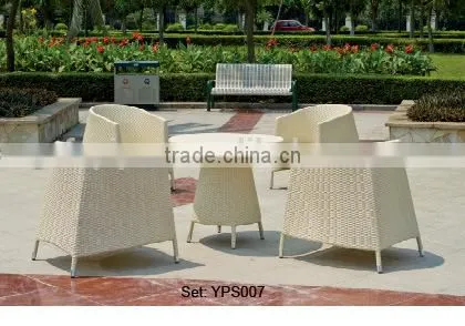Long glass table and 6 chairs pool patio bar furniture set YC088 YT37